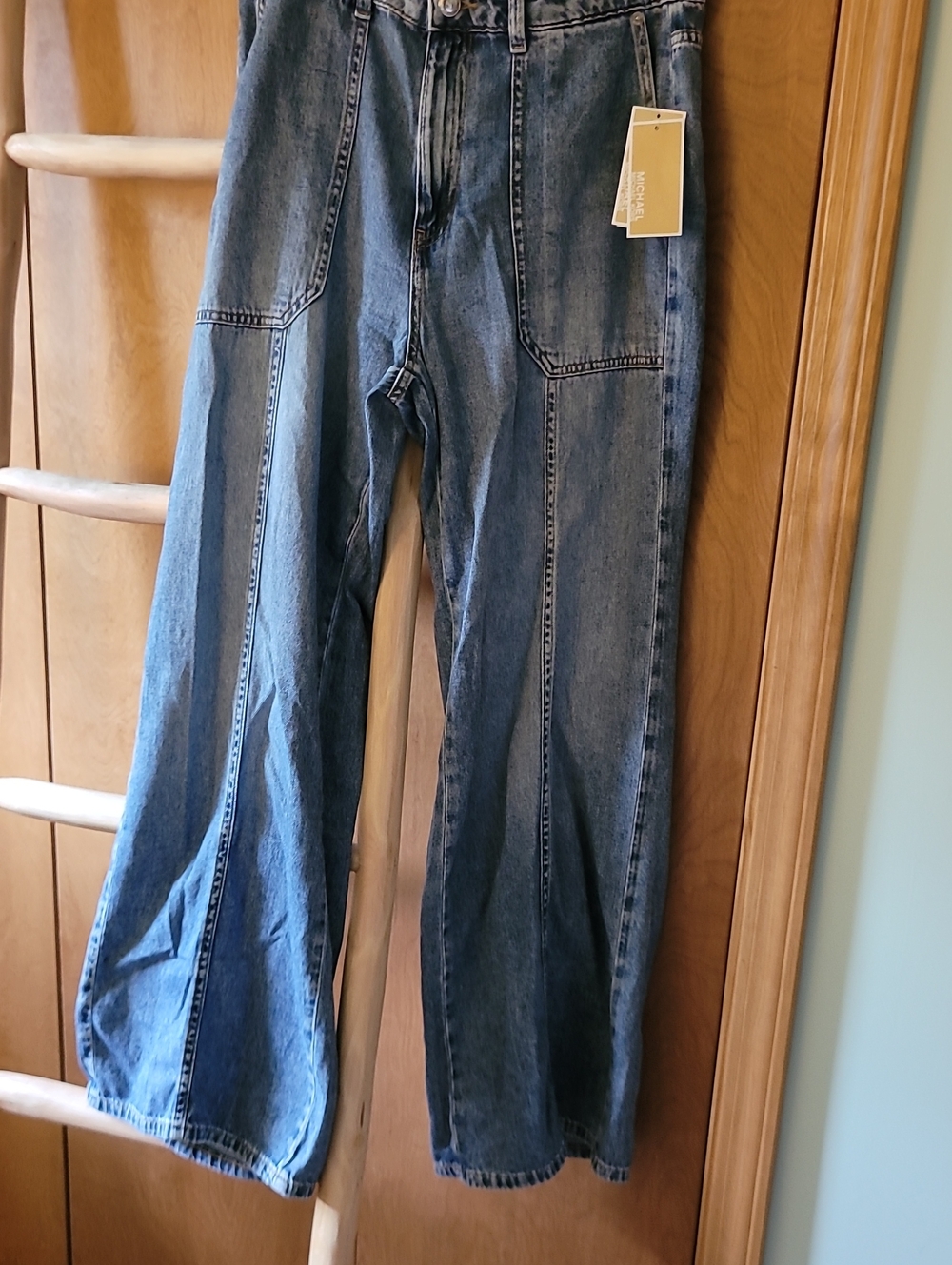 Michael Kors Womebs Denim Wide Leg Jeans - Blue